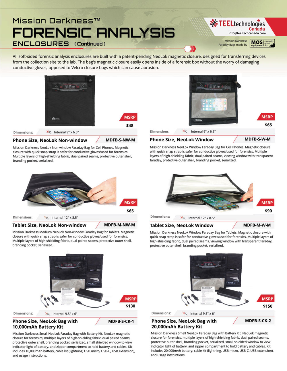 Mission Darkness Faraday Bags Teel Technologies Canada